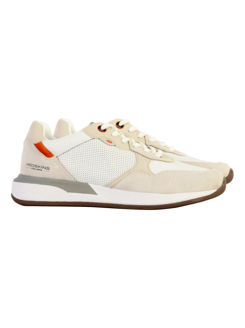 Basket Cuir Redskins Beige - Kiabi