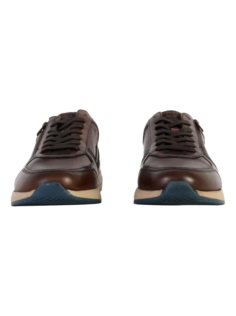 Basket Cuir Redskins Callias Marron - Kiabi