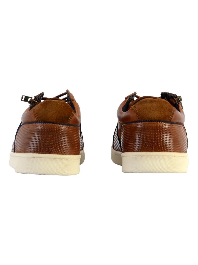 Basket Cuir Redskins Distrait Marron - Kiabi