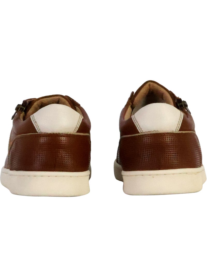 Basket Cuir Redskins Distrait Marron - Kiabi