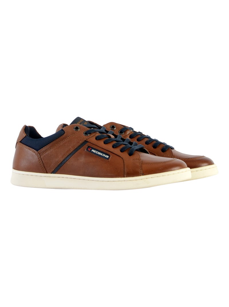 Basket Cuir Redskins Florissant Marron - Kiabi