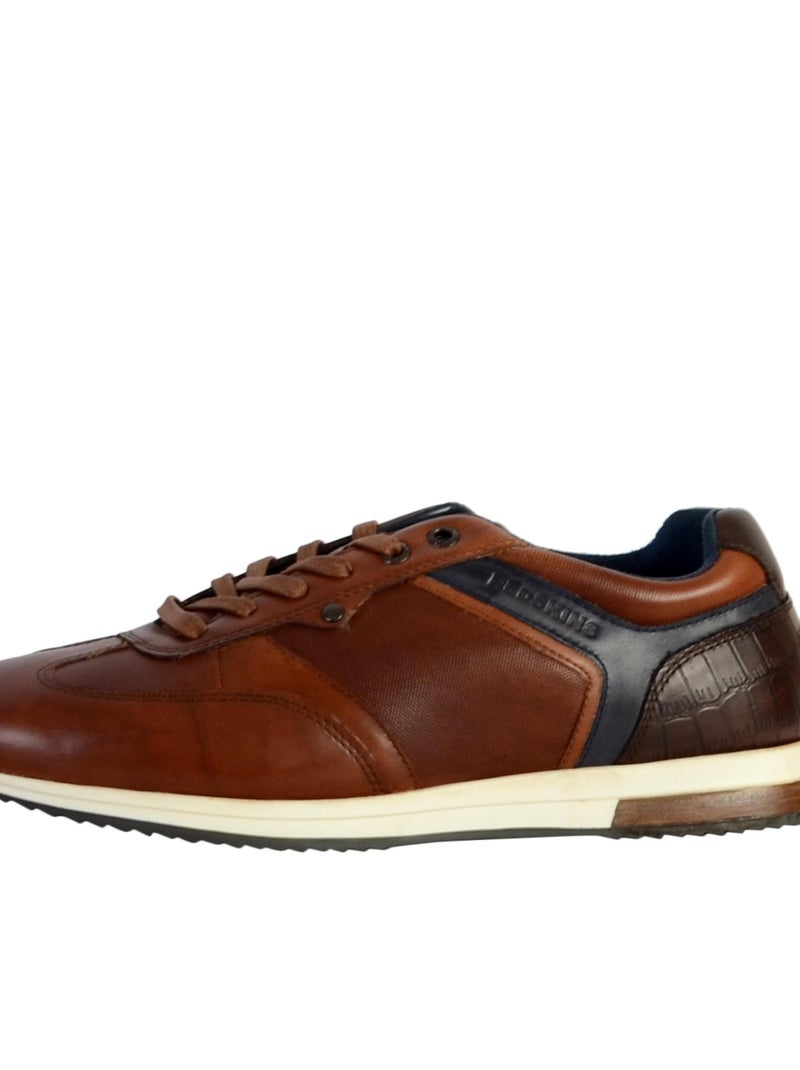 Basket Cuir Redskins Listing Marron - Kiabi