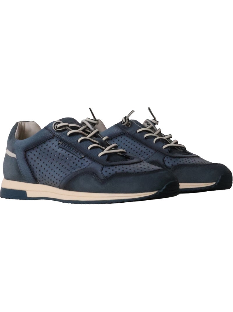 Basket Cuir Redskins Lubec Bleu - Kiabi