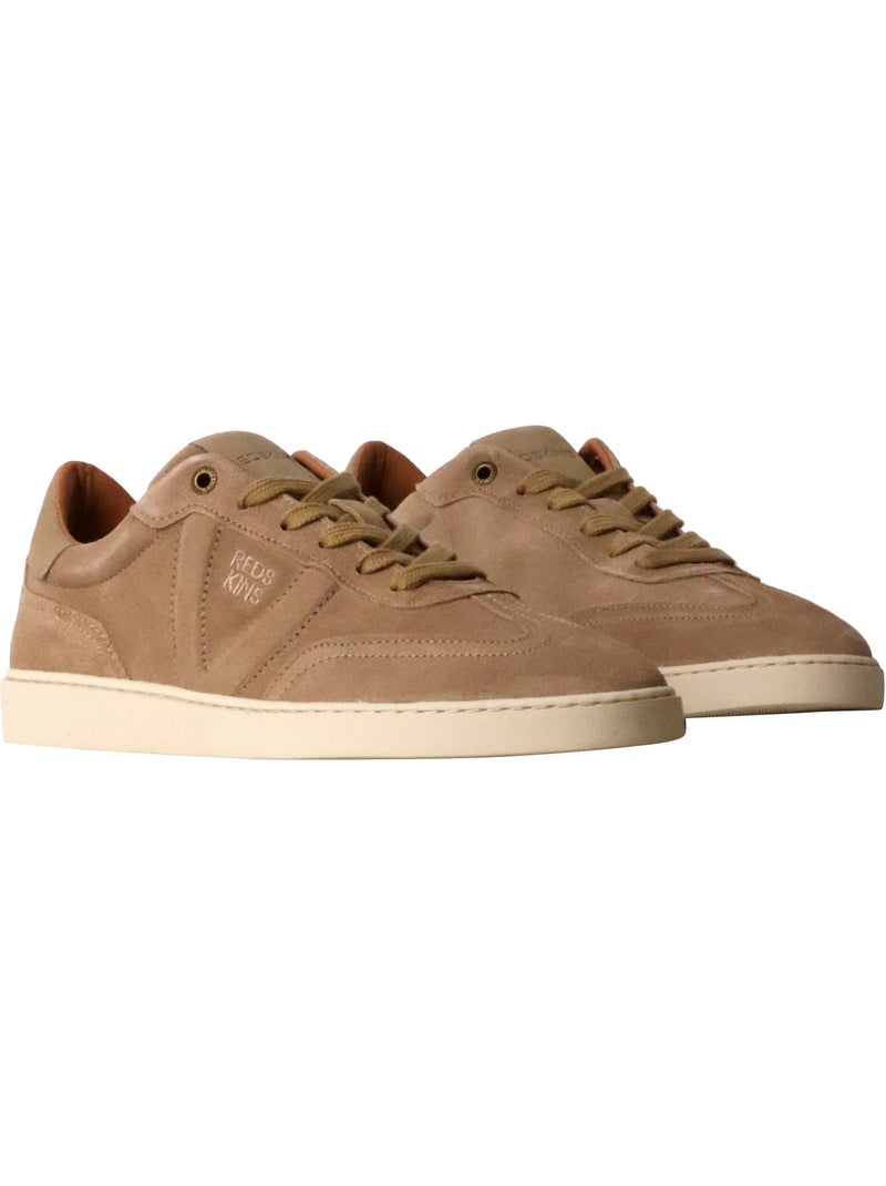 Basket Cuir Redskins Quadra Beige - Kiabi