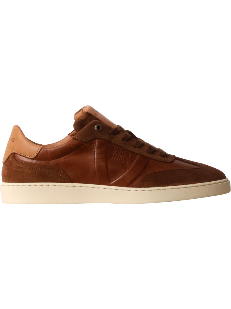 Basket Cuir Redskins Quadri Marron - Kiabi