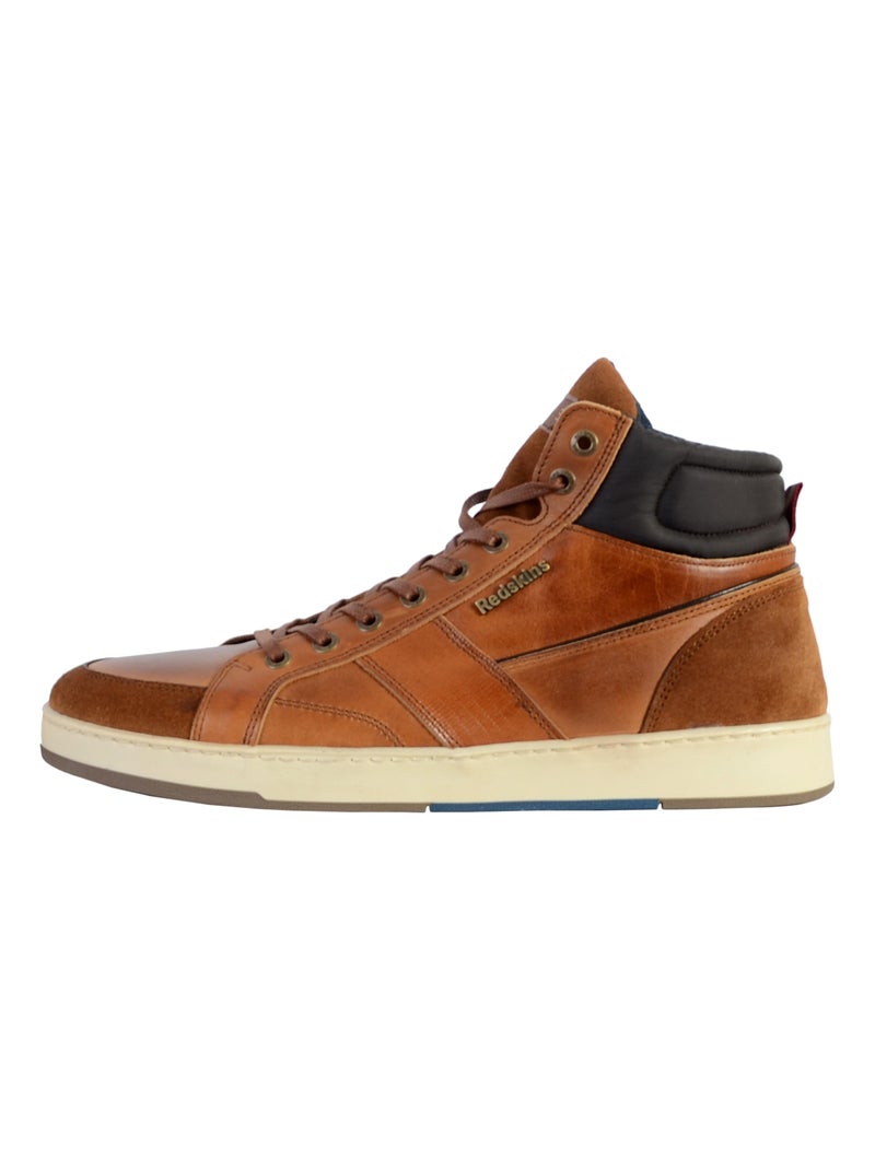 Basket Cuir Redskins Sabal Marron - Kiabi