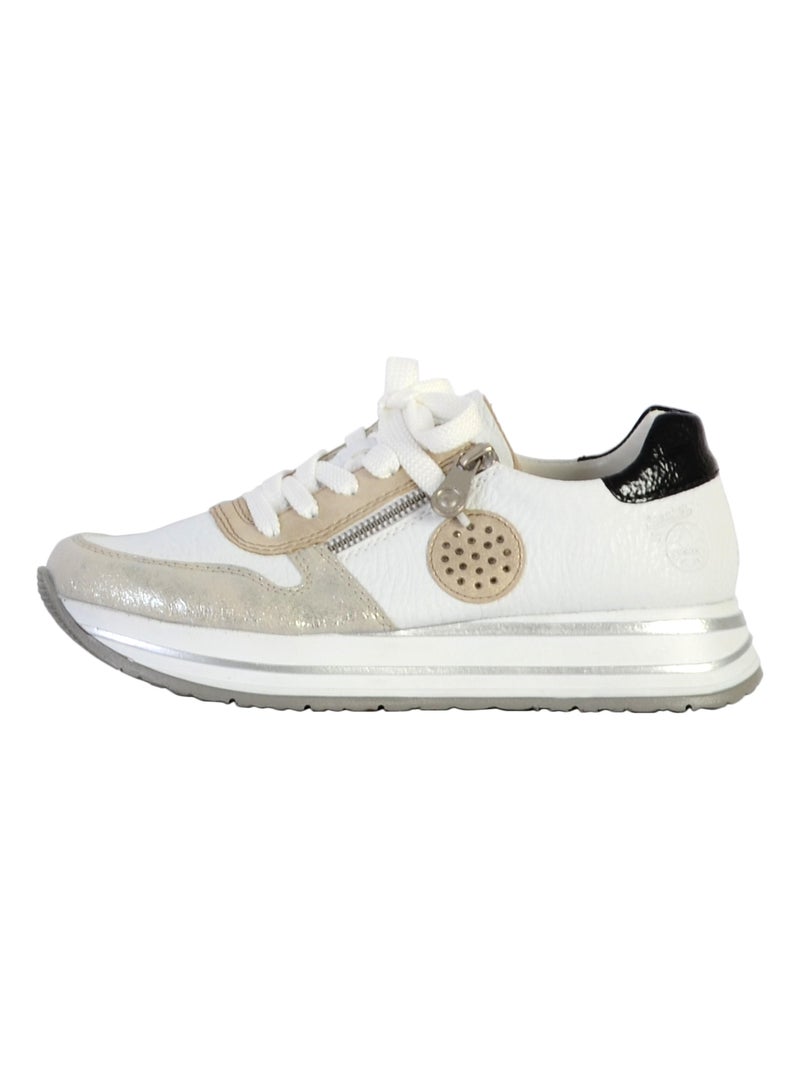 Basket Cuir Rieker Aleria Blanc - Kiabi