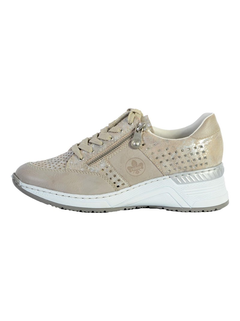 Basket Cuir Rieker Gris - Kiabi