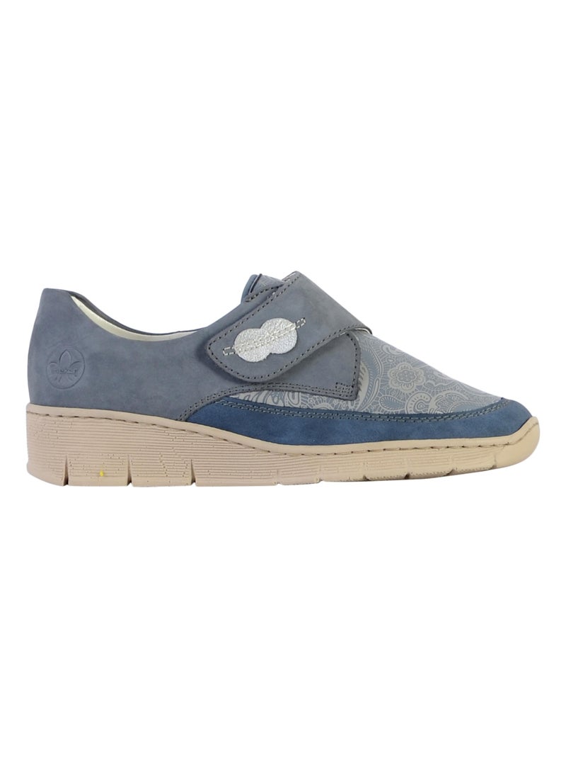 Basket Cuir Rieker Kuwait Bleu - Kiabi
