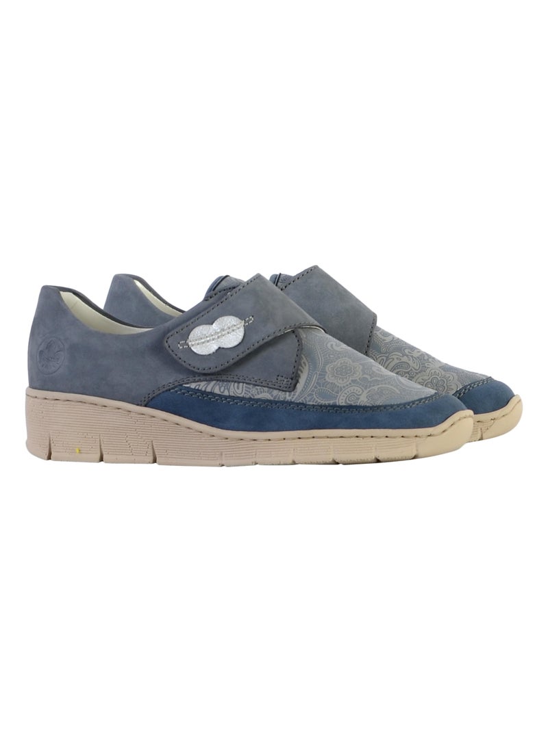 Basket Cuir Rieker Kuwait Bleu - Kiabi