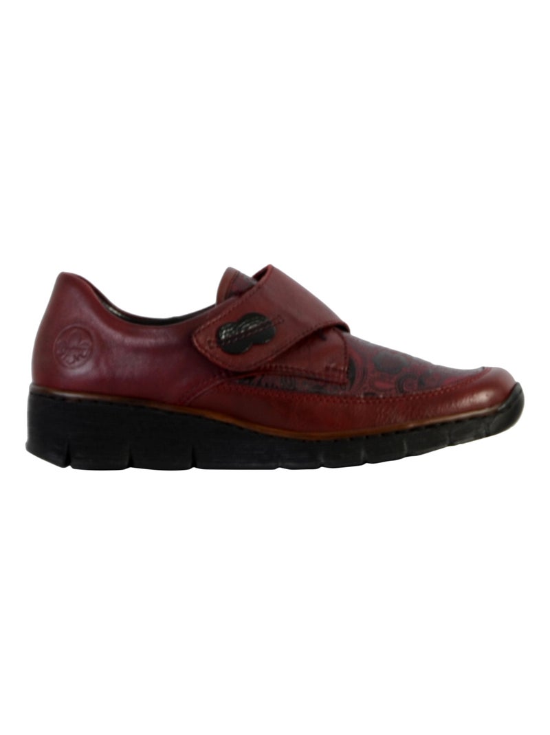 Basket Cuir Rieker Kuwait Rouge - Kiabi