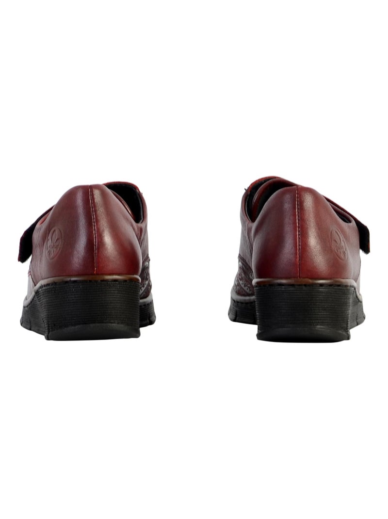 Basket Cuir Rieker Kuwait Rouge - Kiabi
