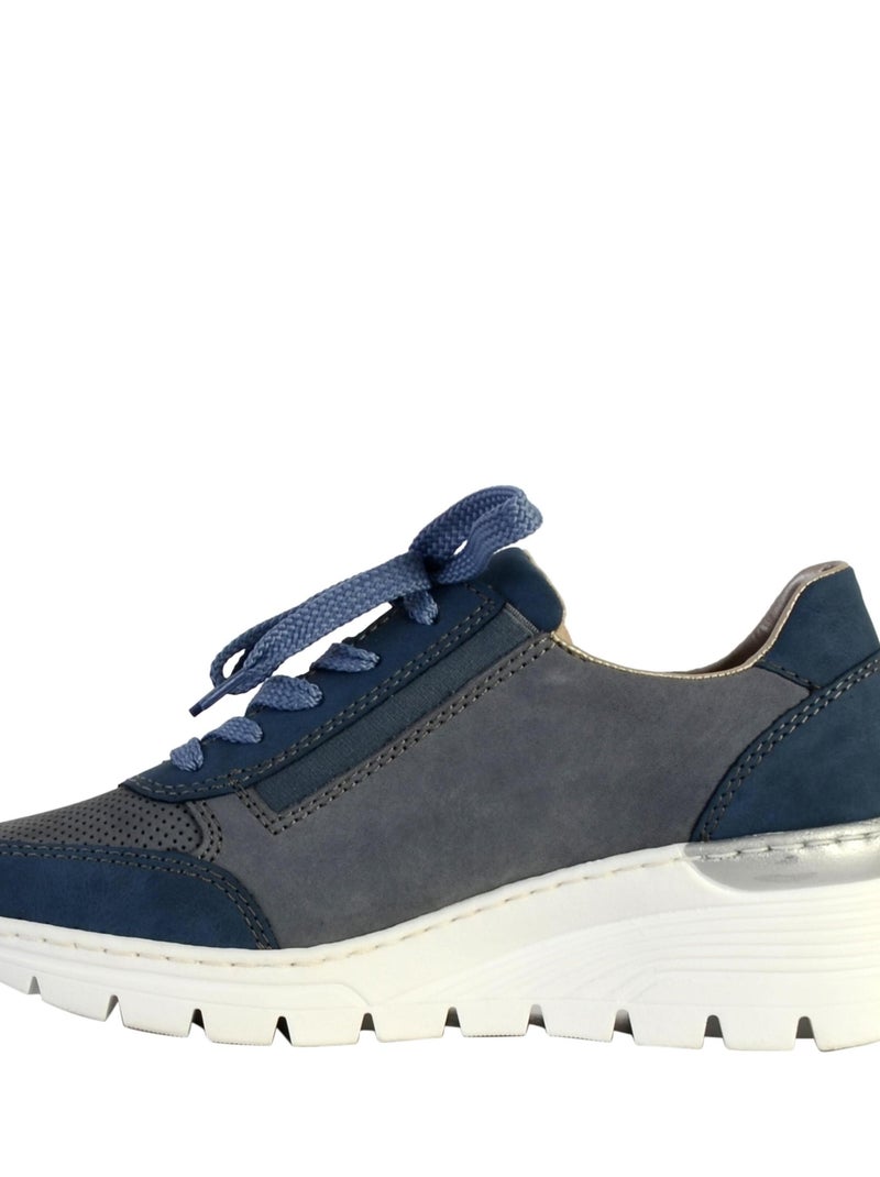 Basket Cuir Rieker Morelia Bleu - Kiabi