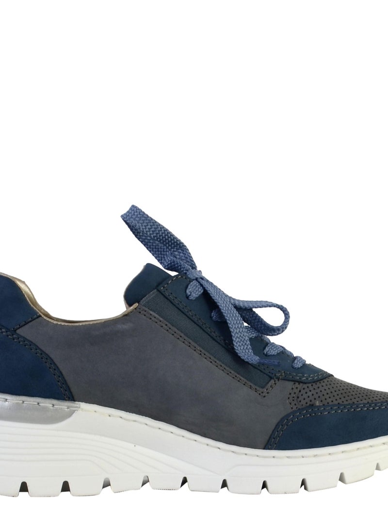 Basket Cuir Rieker Morelia Bleu - Kiabi