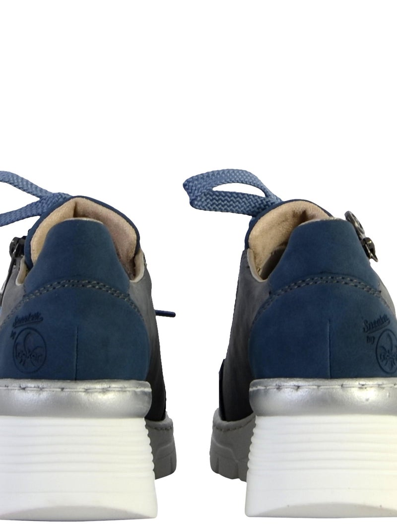 Basket Cuir Rieker Morelia Bleu - Kiabi