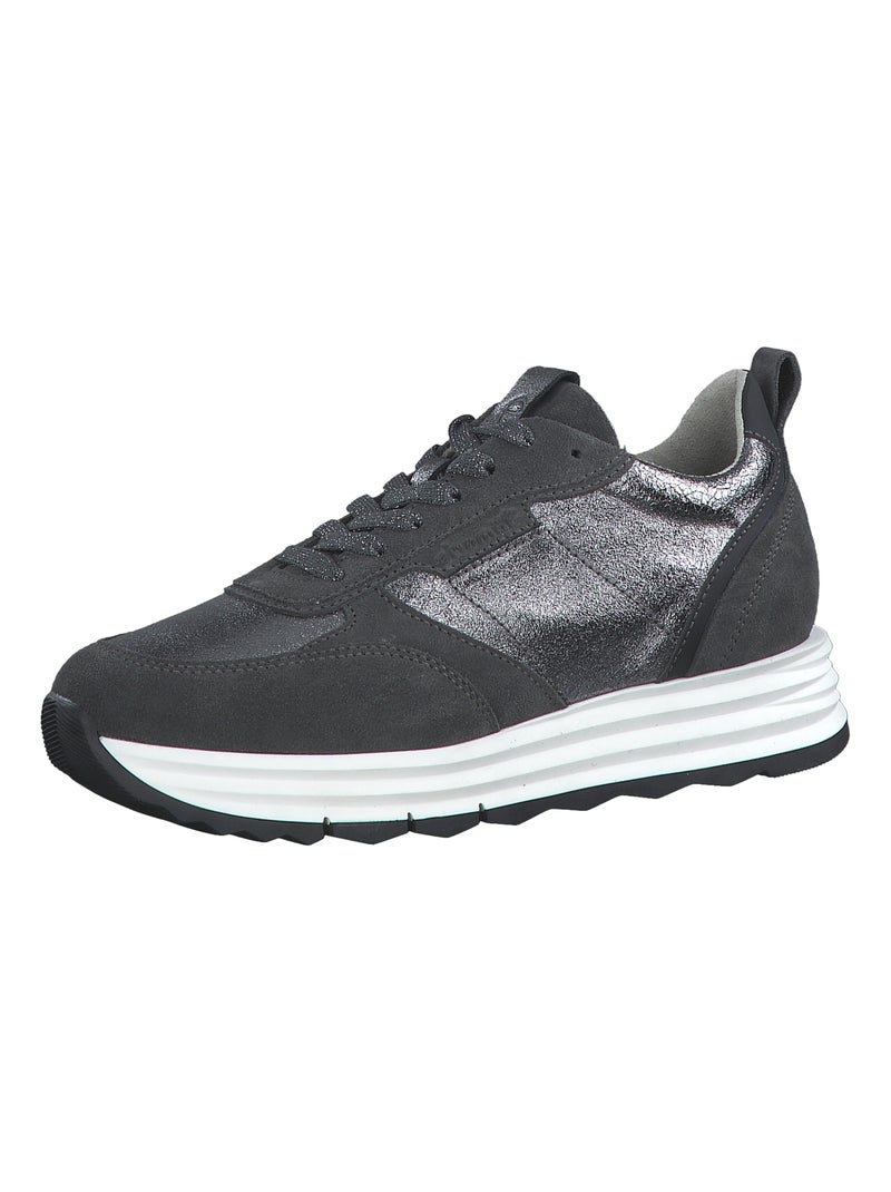 Basket Cuir Tamaris* Argent - Kiabi