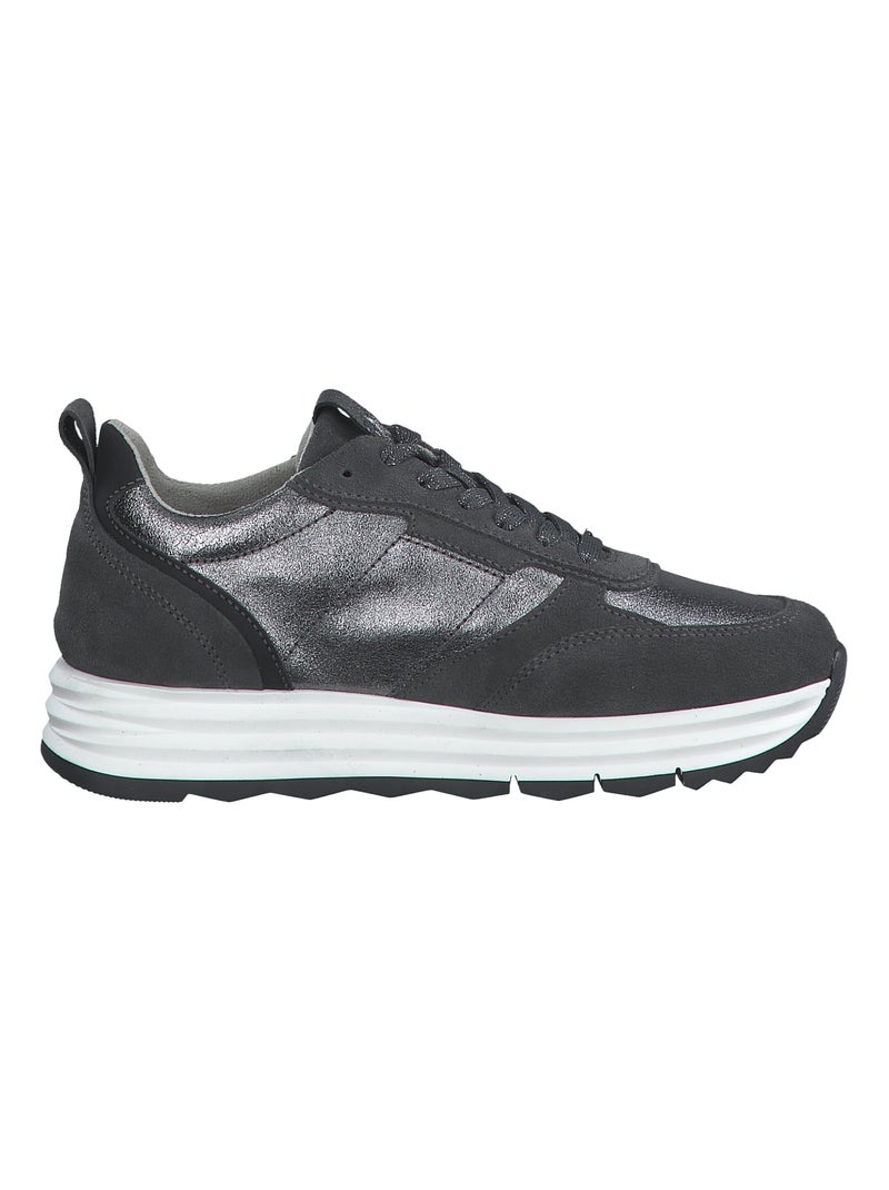 Basket Cuir Tamaris Argent - Kiabi