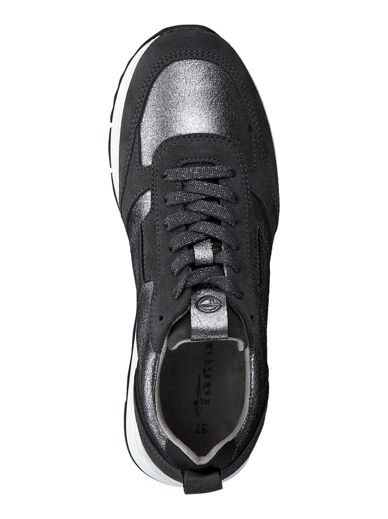 Basket Cuir Tamaris Argent - Kiabi