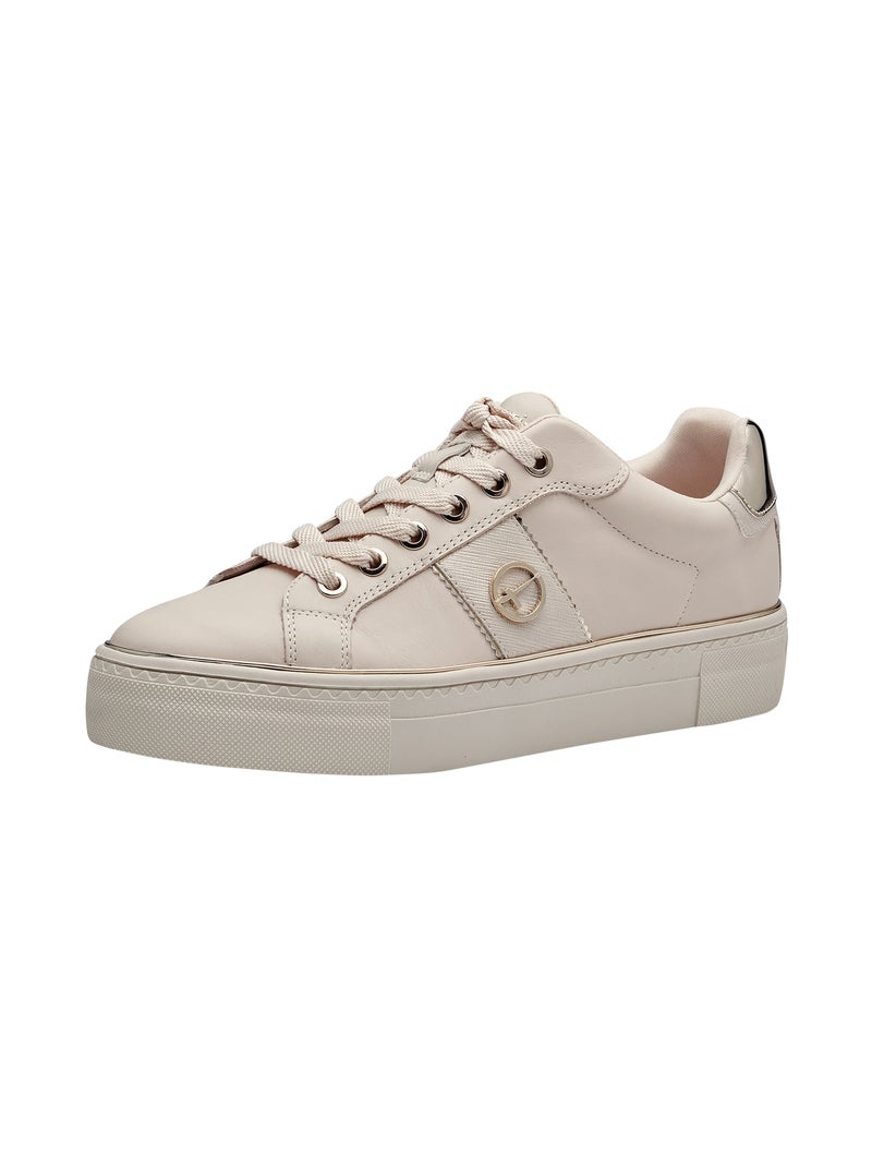 Basket Cuir Tamaris Beige - Kiabi