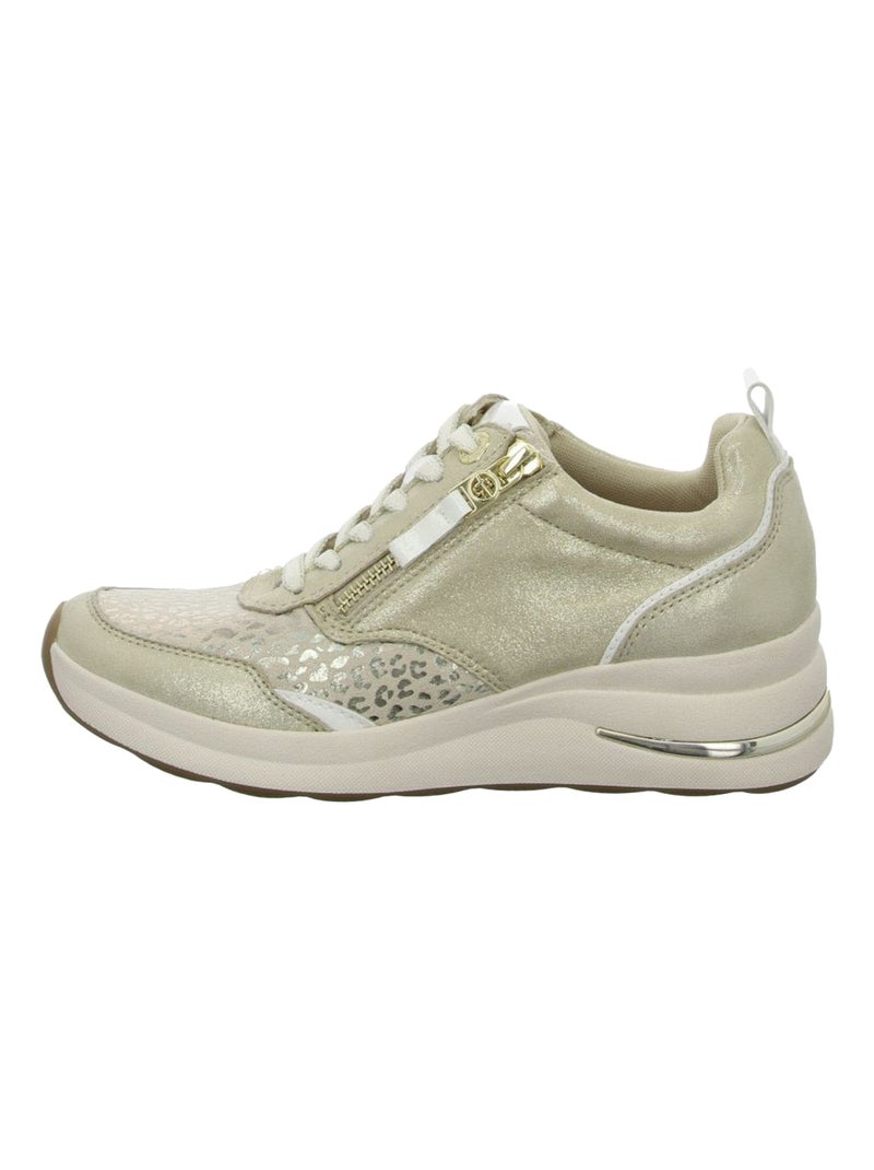 Basket Cuir Tamaris Beige - Kiabi