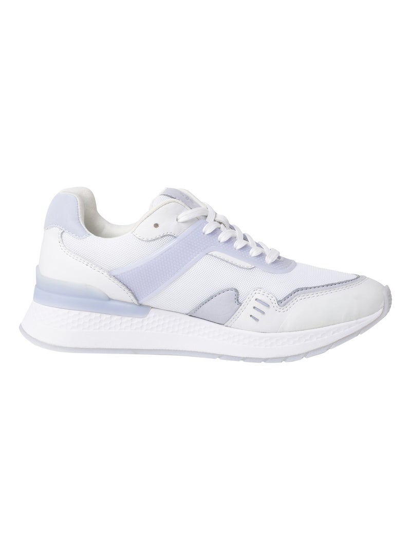 Basket Cuir Tamaris Blanc Bleu - Kiabi