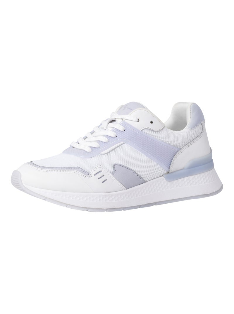 Basket Cuir Tamaris Blanc Bleu - Kiabi