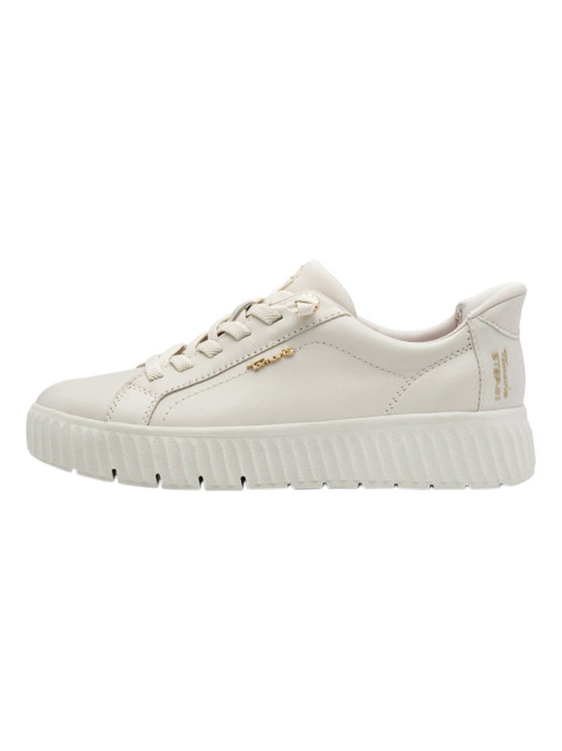 Basket Cuir Tamaris Blanc - Kiabi
