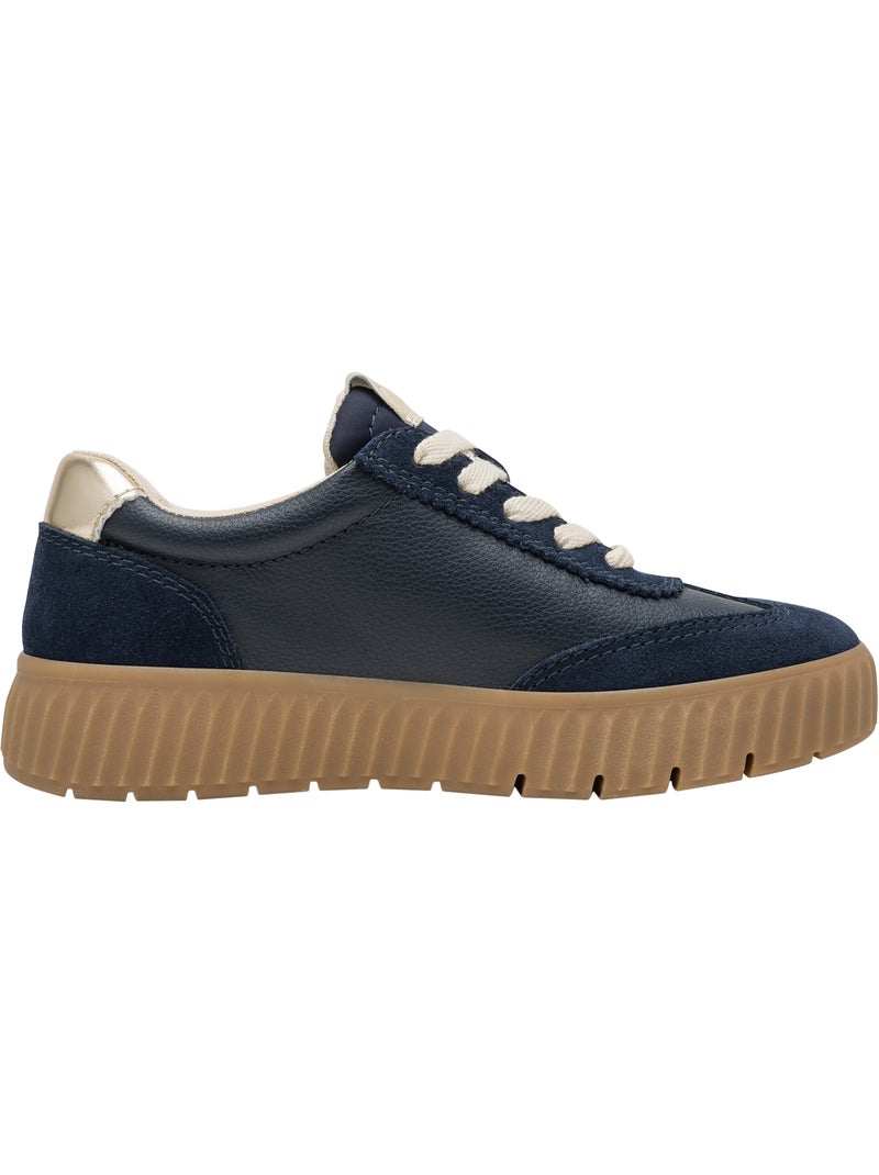 Basket cuir tamaris Bleu - Kiabi