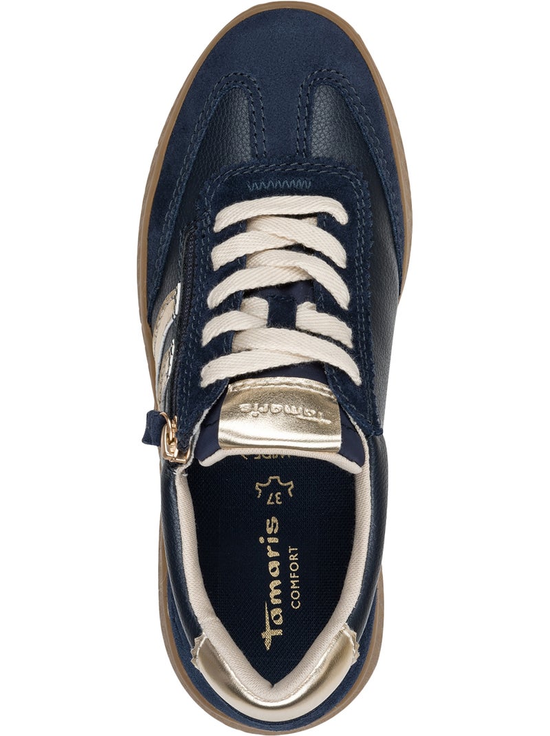Basket cuir tamaris Bleu - Kiabi