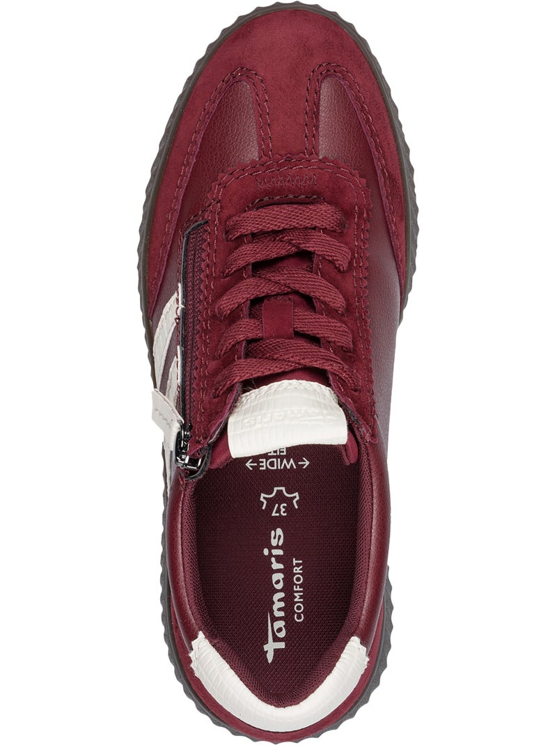 Basket cuir tamaris Bordeaux - Kiabi