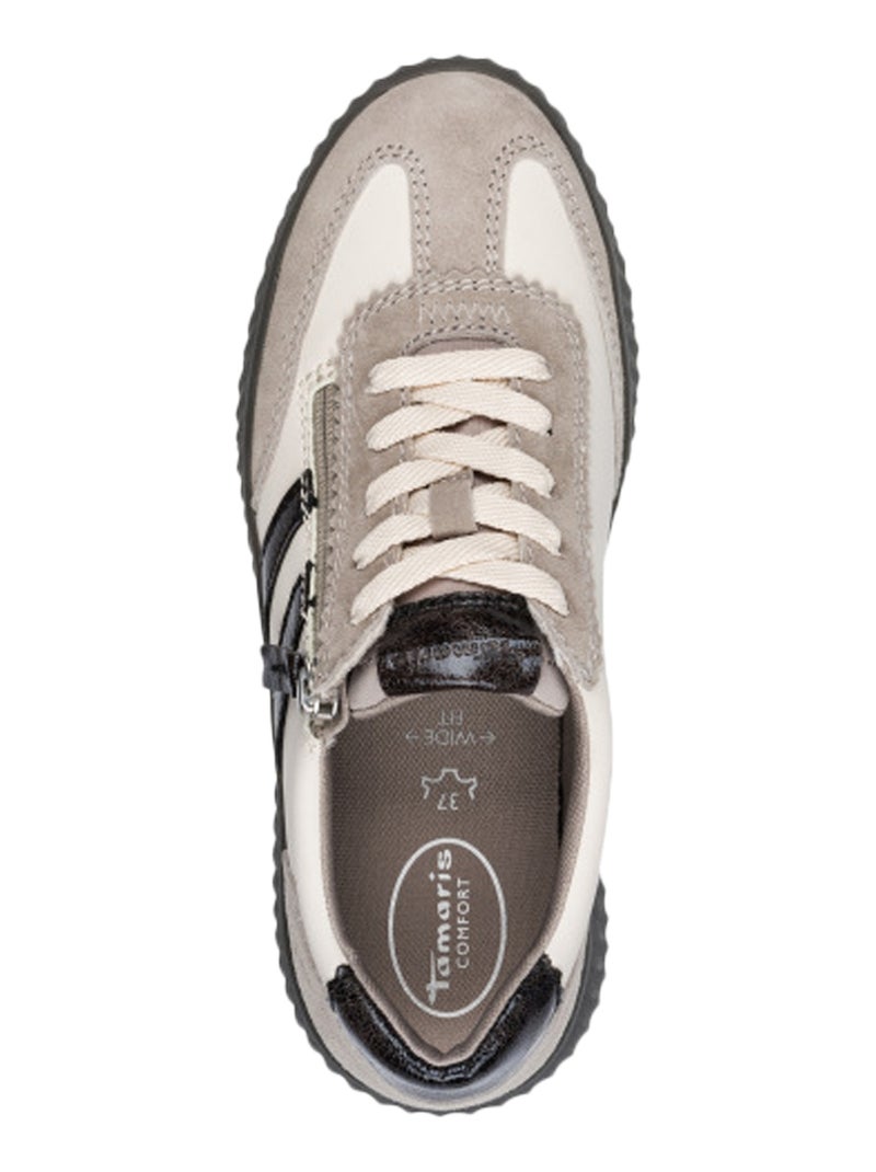 Basket Cuir Tamaris Gris - Kiabi