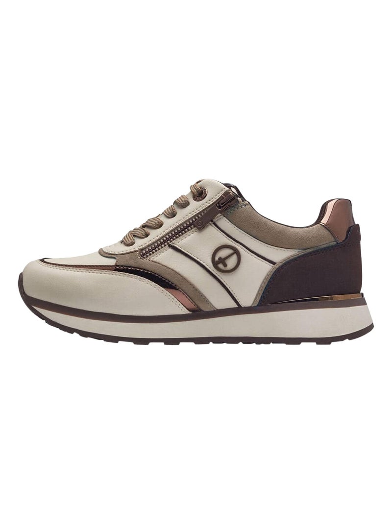 Basket Cuir Tamaris Marron - Kiabi