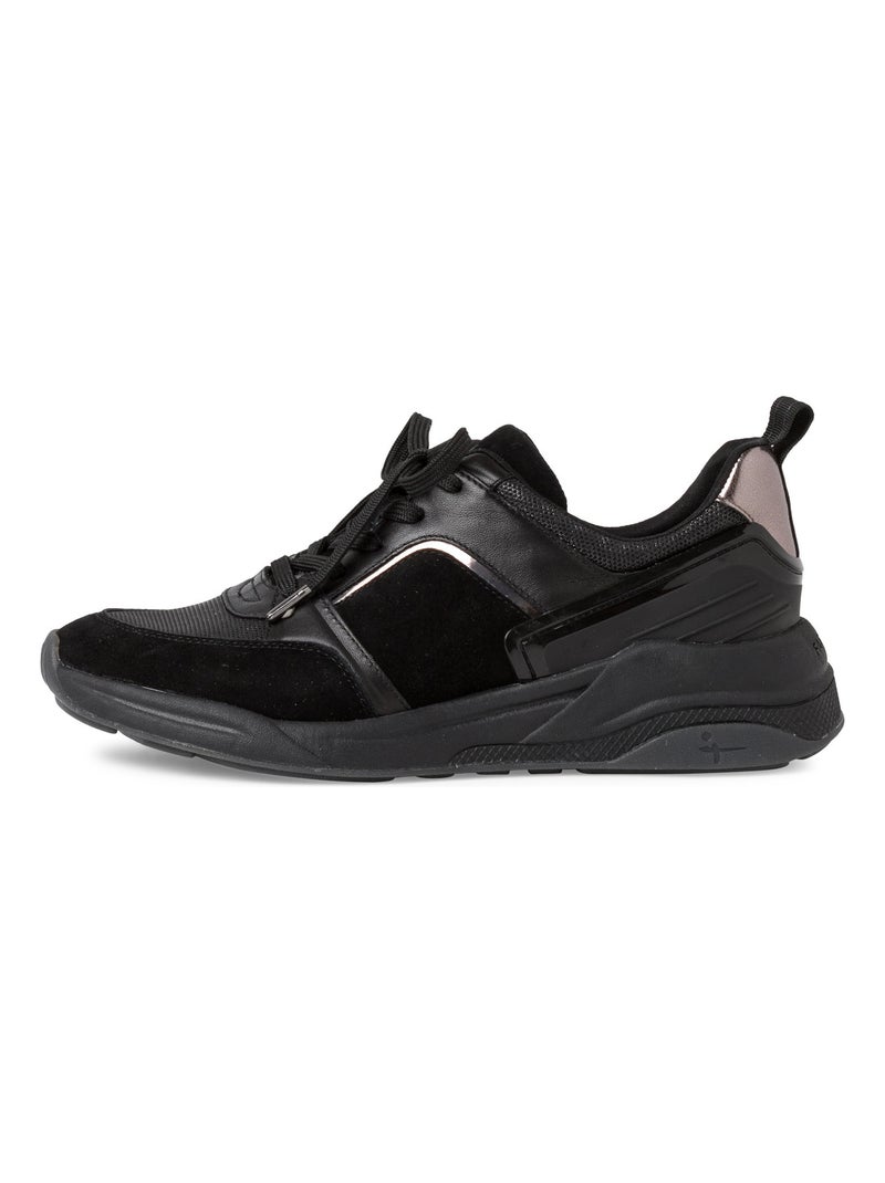 Basket Cuir Tamaris Noir - Kiabi