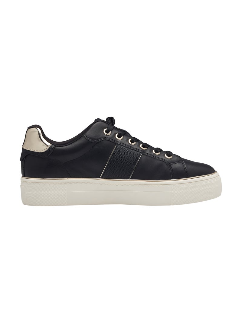 Basket Cuir Tamaris Noir - Kiabi