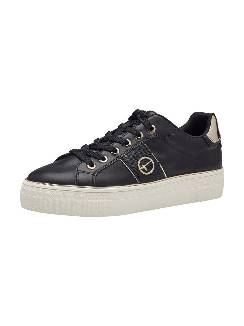 Basket Cuir Tamaris Noir - Kiabi