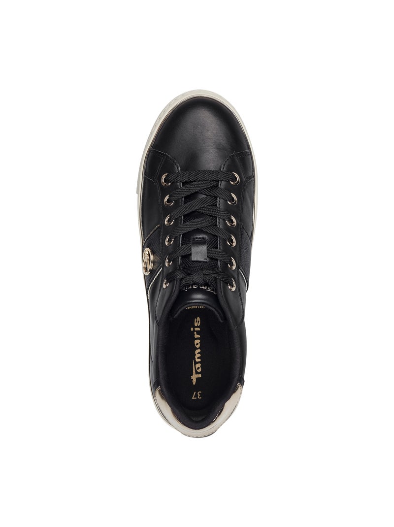 Basket Cuir Tamaris Noir - Kiabi