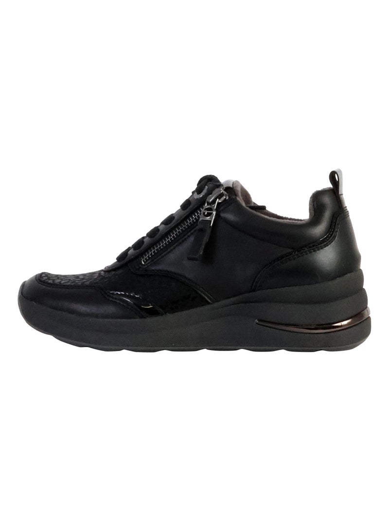 Basket Cuir Tamaris Noir - Kiabi