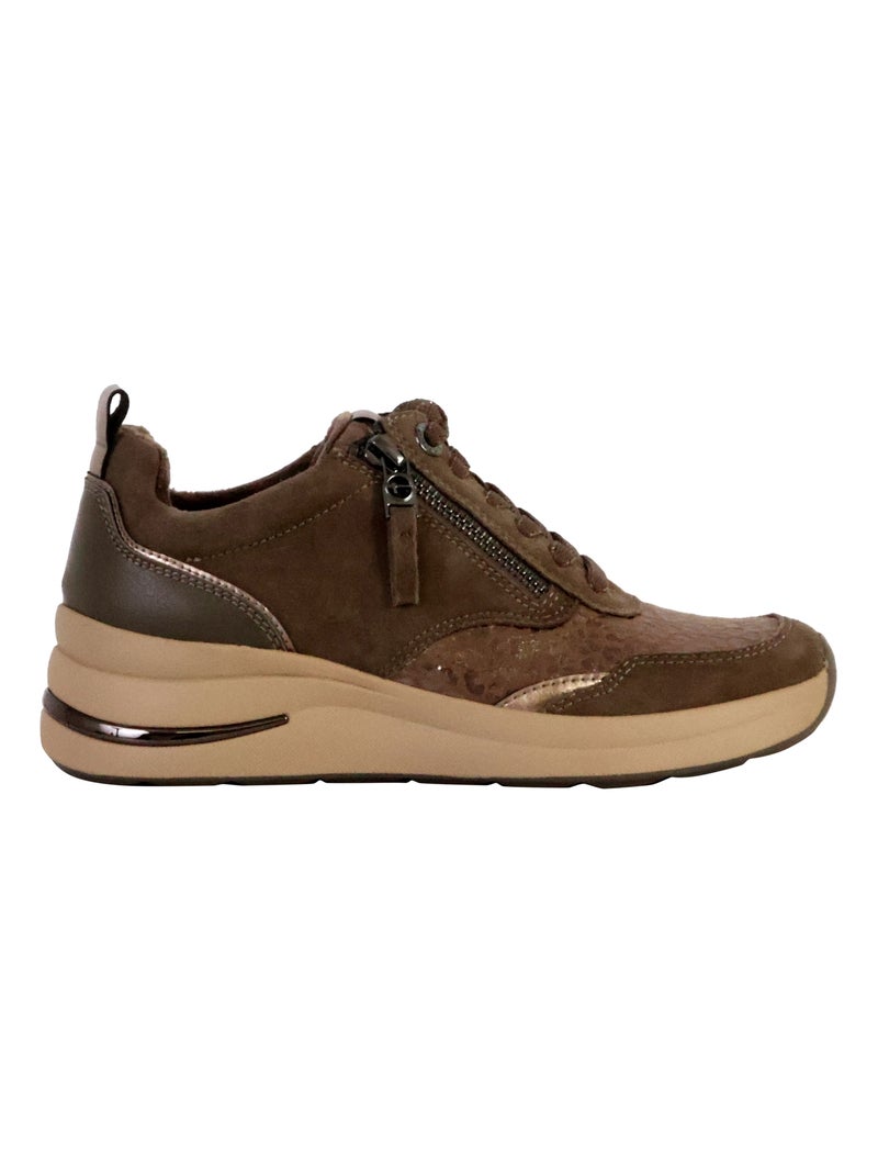 Basket Cuir Tamaris Taupe - Kiabi