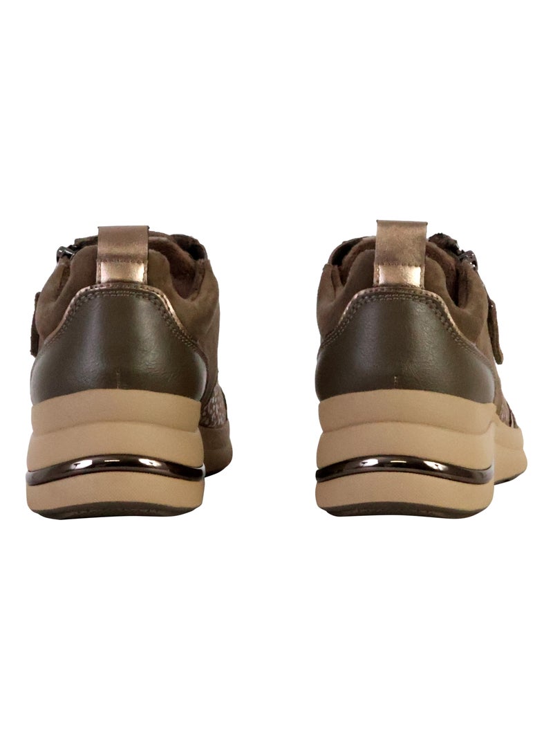 Basket Cuir Tamaris Taupe - Kiabi