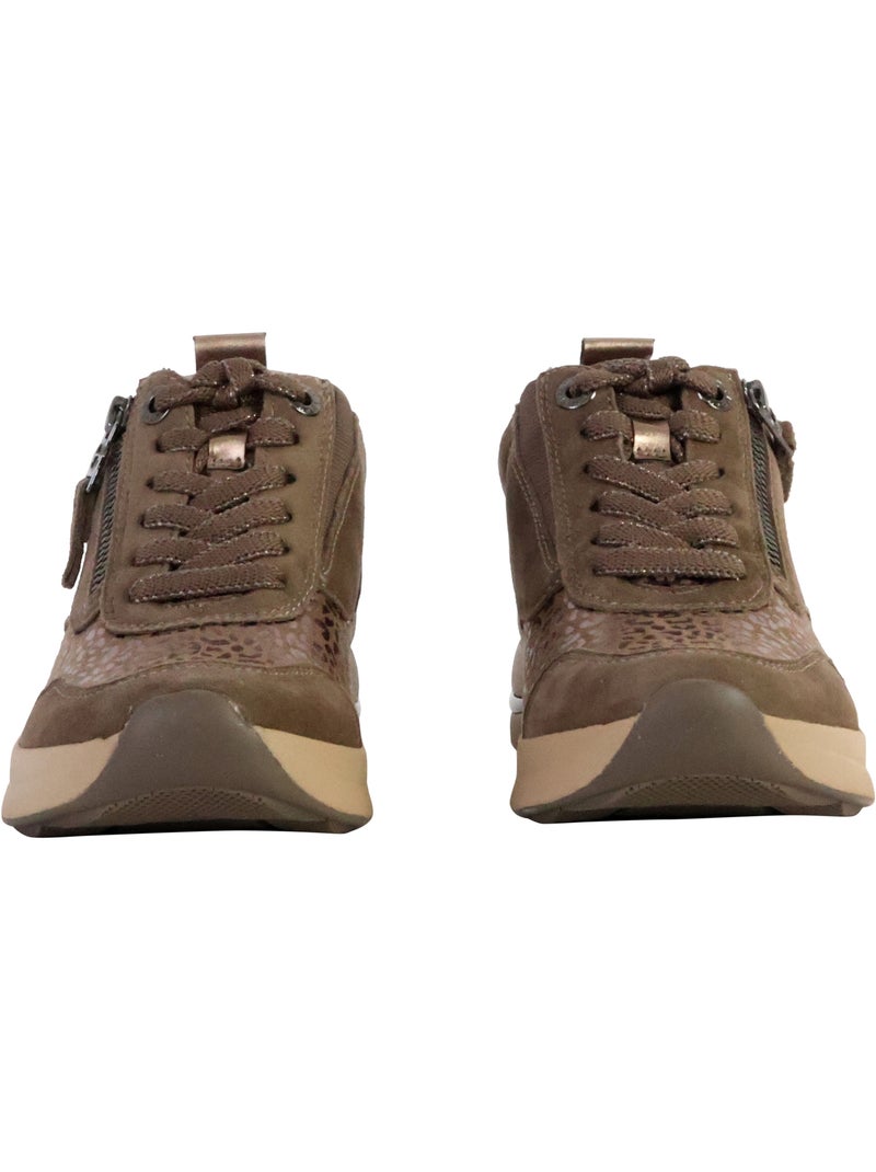 Basket Cuir Tamaris Taupe - Kiabi