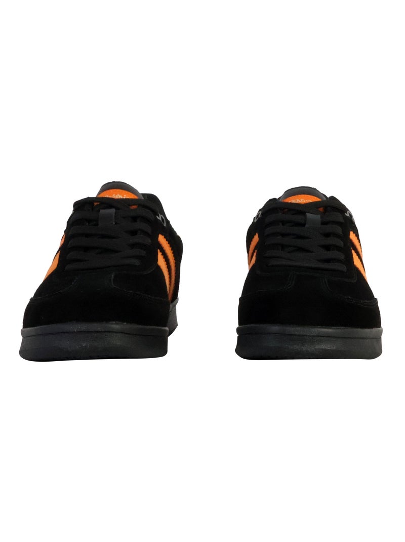 Basket Cuir Teddy Smith Noir Orange - Kiabi