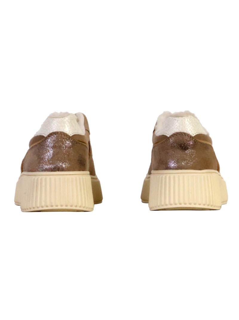 Basket Cuir The Divine Factory Alénoa Beige - Kiabi