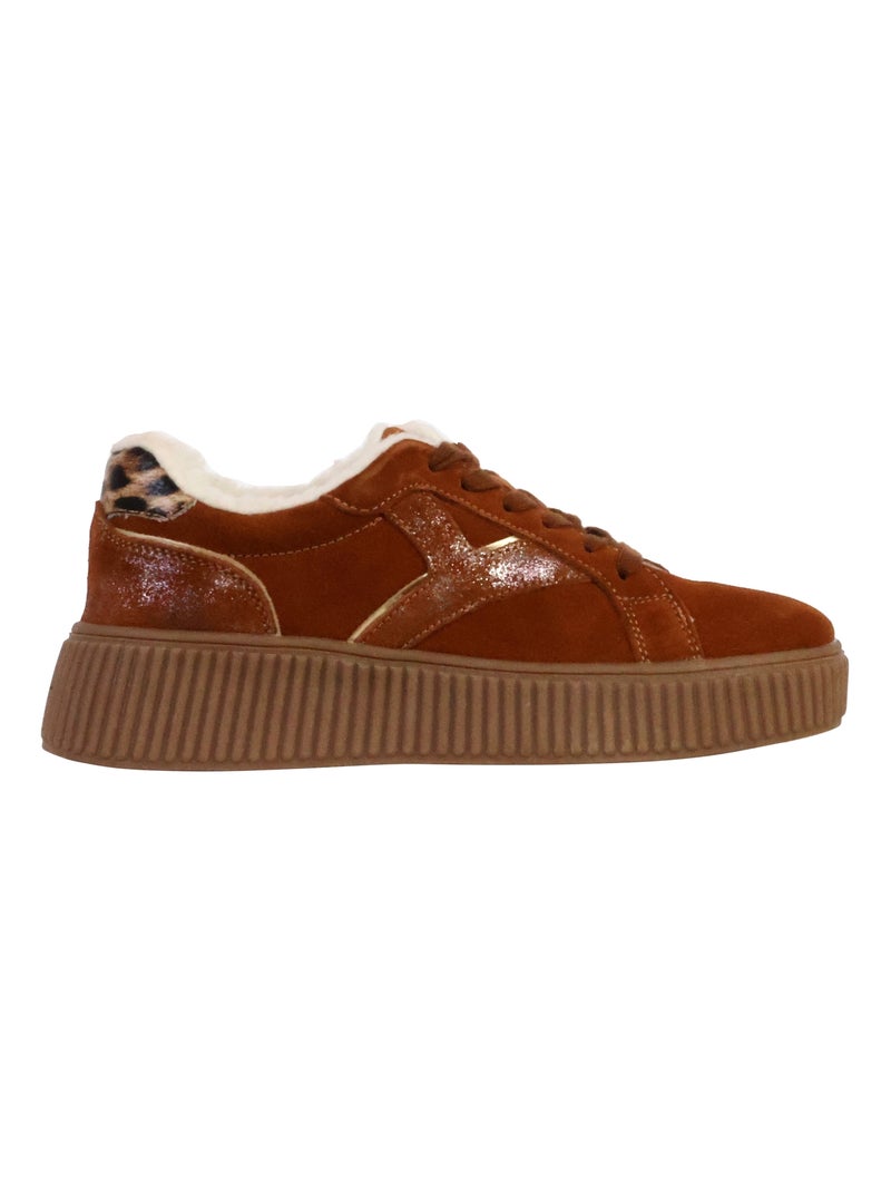 Basket Cuir The Divine Factory Alénoa Camel - Kiabi
