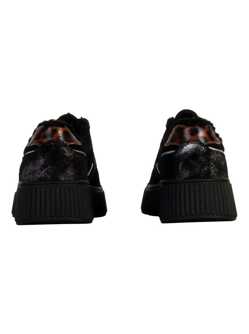 Basket Cuir The Divine Factory Alénoa Noir - Kiabi