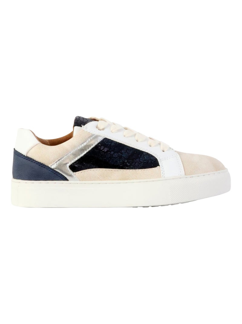 Basket Cuir The Divine Factory Bleu - Kiabi