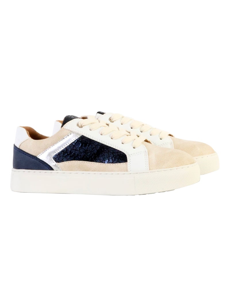 Basket Cuir The Divine Factory Bleu - Kiabi