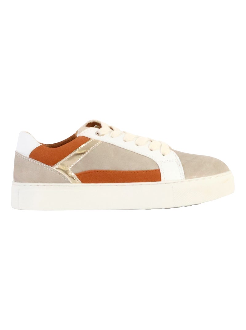 Basket Cuir The Divine Factory Taupe - Kiabi