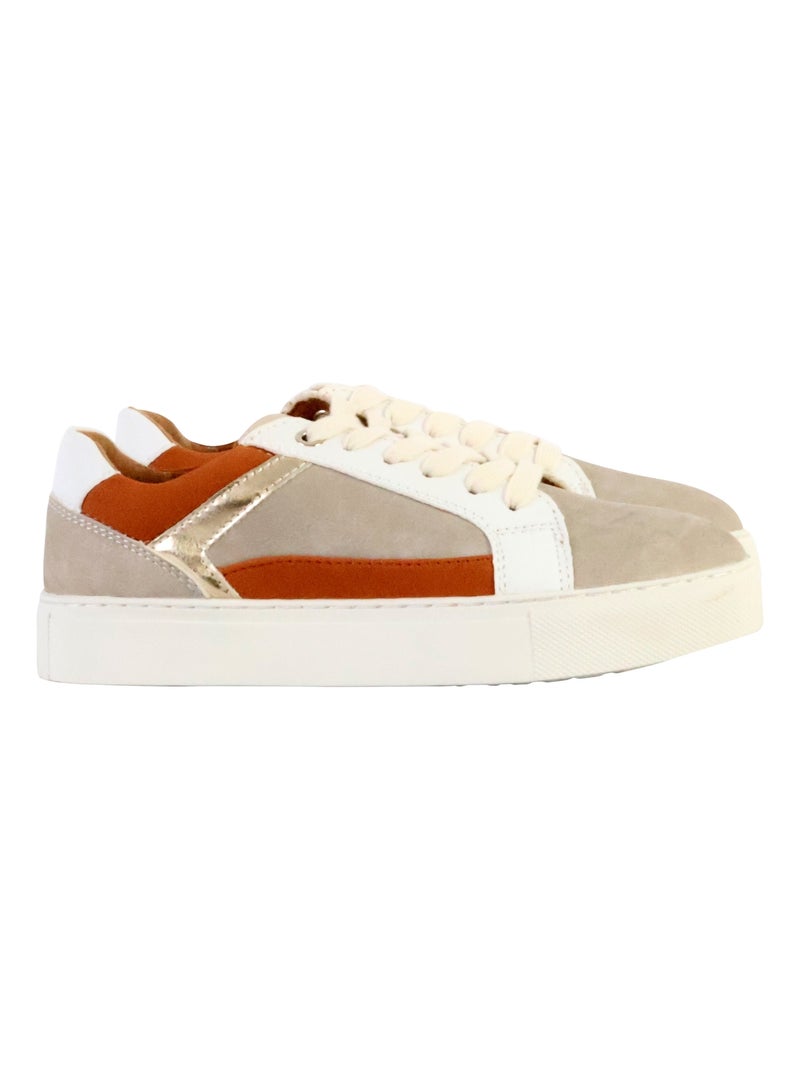 Basket Cuir The Divine Factory Taupe - Kiabi
