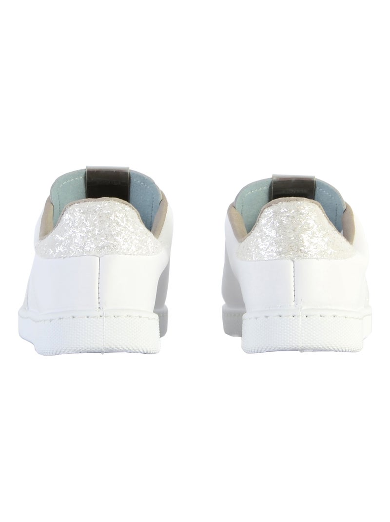 Basket Cuir Victoria 1125188 Blanc Noir - Kiabi