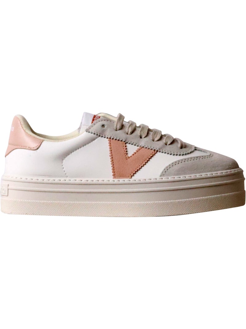 Basket Cuir Victoria Beige - Kiabi